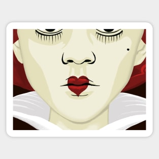 Queen of hearts face Sticker